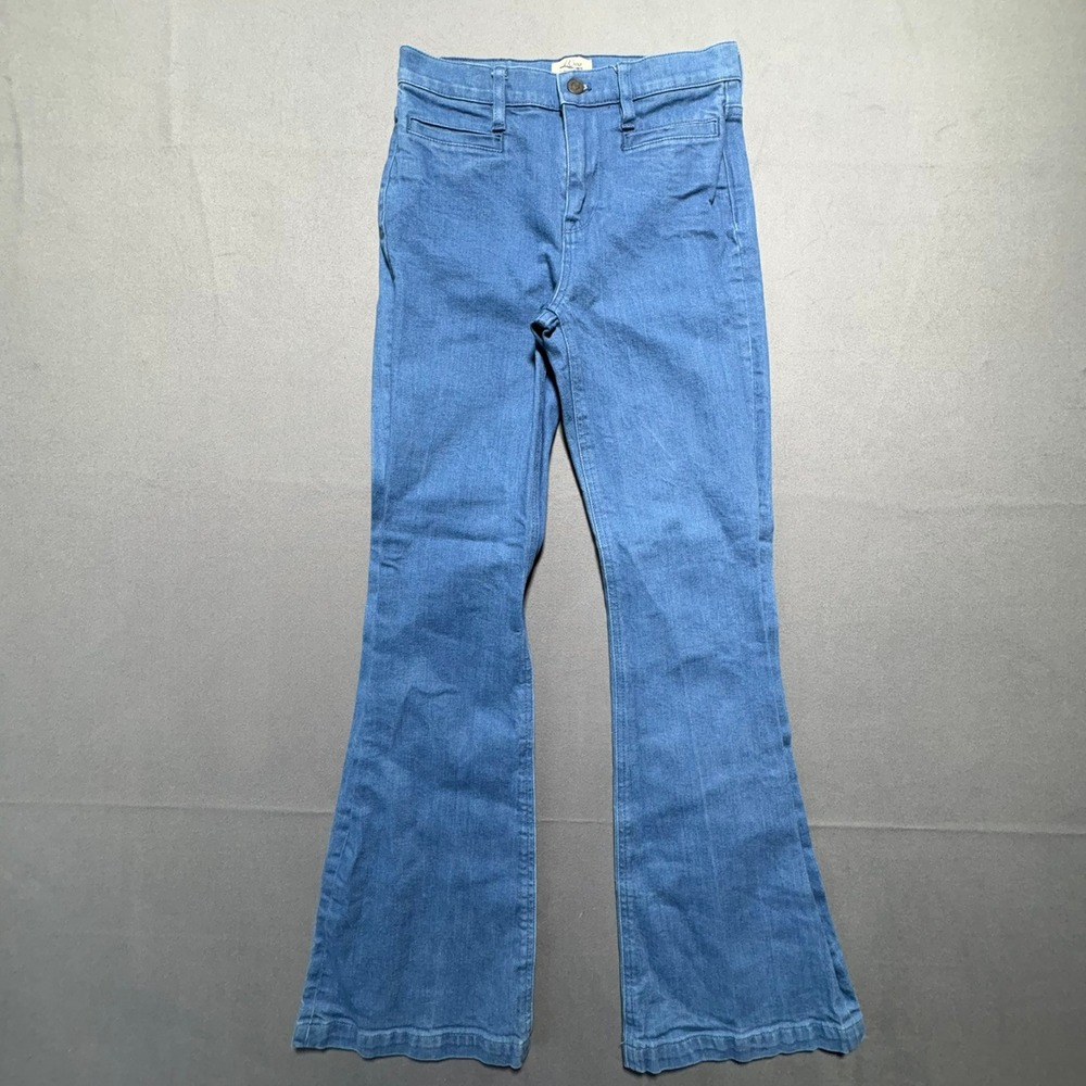J.Crew Ashbury Flare Jeans Blue High Rise Denim Size 25 RN77388